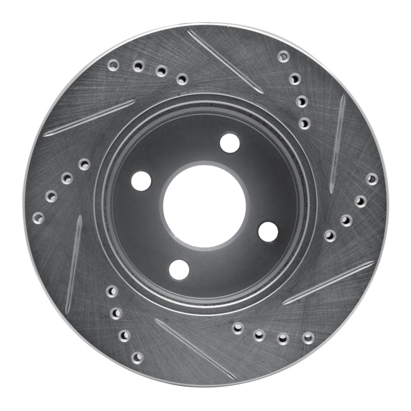 Chevrolet Cobalt Brake Rotor (1) - Front Left - R1 Concepts - Drilled & Slotted - Silver - `03-`10